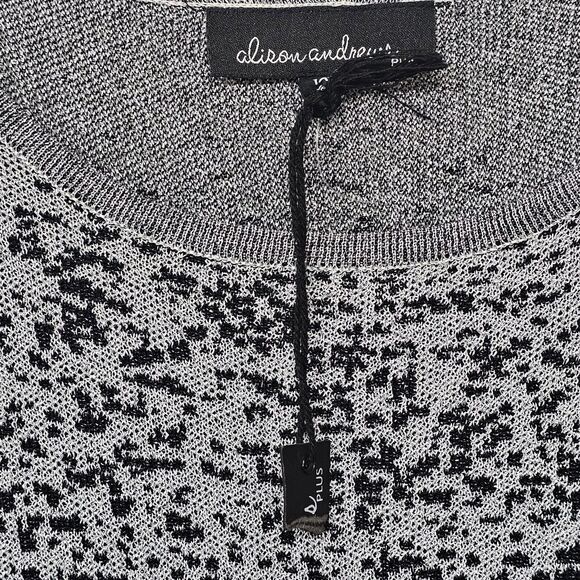 Alison Andrews Womens Sweater Dress Size 1X Metallic Ombre Glam Event Silver - Picture 3 of 11